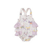 Angel Dear Bamboo Ruffle Sunsuit - Botany Butterflies - Let Them Be Little, A Baby & Children's Clothing Boutique