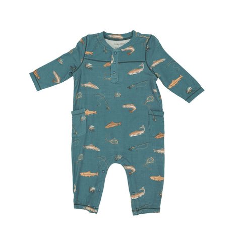 Angel Dear Long Sleeve Romper - Trout - Let Them Be Little, A Baby & Children's Clothing Boutique