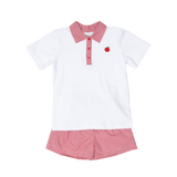 The Oaks Apparel Paxton Shorts Set - Red Gingham Apple - Let Them Be Little, A Baby & Children's Clothing Boutique
