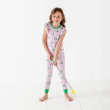 KiKi + Lulu Flutter Sleeve 2 Piece Set - Who’s Your Caddy (Pink Stripe) - Let Them Be Little, A Baby & Children's Clothing Boutique