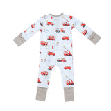Angel Dear 2 Way Zipper Romper - Firetruck Dalmatians - Let Them Be Little, A Baby & Children's Clothing Boutique