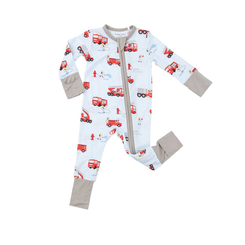 Angel Dear 2 Way Zipper Romper - Firetruck Dalmatians - Let Them Be Little, A Baby & Children's Clothing Boutique