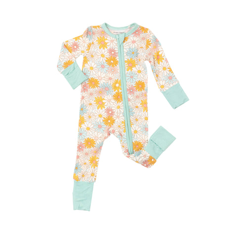 Angel Dear 2 Way Zipper Romper - Good Vibes Daisy - Let Them Be Little, A Baby & Children's Clothing Boutique