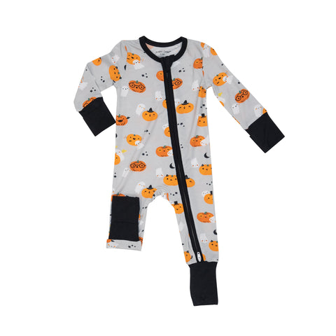 Angel Dear 2 Way Zip Romper - Pumpkins and Ghosts - Let Them Be Little, A Baby & Children's Clothing Boutique