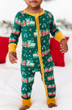 Kiki + Lulu Zip Romper w/ Convertible Foot - Rail-y Excited for Christmas - Let Them Be Little, A Baby & Children's Clothing Boutique