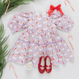 Pink Chicken Maribellle Dress - Lavender Santas - Let Them Be Little, A Baby & Children's Clothing Boutique
