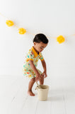 Kiki + Lulu Short Sleeve Collared Shortie Romper - Beaches 'n Dreams - Let Them Be Little, A Baby & Children's Clothing Boutique