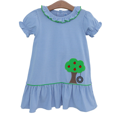 Trotter Street Kids Applique Dress - Apple Tree & Tire Swing - Let Them Be Little, A Baby & Children's Clothing Boutique