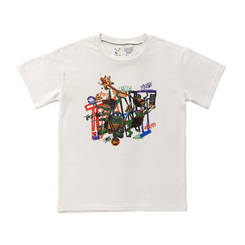 Bellabu Bear Bamboo Blended French Terry Short Sleeve Tee *OVERSIZED FIT* - Teenage Mutant Ninja Turtles Mutant Mayhem Glacier White - Let Them Be Little, A Baby & Children's Clothing Boutique