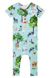 Posh Peanut Short Sleeve Henley Romper - Brayden - Let Them Be Little, A Baby & Children's Clothing Boutique