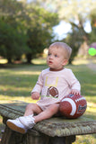 Trotter Street Kids Long Sleeve Applique Bubble - Football - Let Them Be Little, A Baby & Children's Clothing Boutique