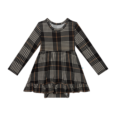Posh Peanut Long Sleeve Ruffled Bodysuit Dress - Sanders - Let Them Be Little, A Baby & Children's Clothing Boutique