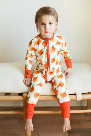 Southern Slumber Double Zipper Bamboo Sleeper - Peaches - Let Them Be Little, A Baby & Children's Clothing Boutique