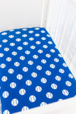 Birdie Bean Crib Sheet - Baseball Blue - Let Them Be Little, A Baby & Children's Clothing Boutique