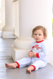 Trotter Street Kids Long Sleeve Applique Romper - Heart Tractor - Let Them Be Little, A Baby & Children's Clothing Boutique