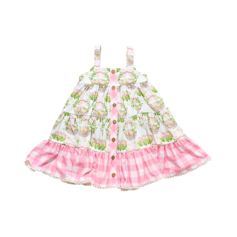 Be Girl Clothing Garden Twirler Dress - Baskets & Bunnies - Let Them Be Little, A Baby & Children's Clothing Boutique