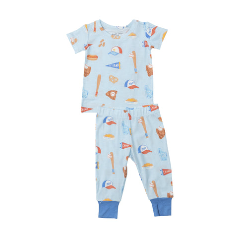 Angel Dear Short Sleeve Loungewear Set - Baseball - Let Them Be Little, A Baby & Children's Clothing Boutique