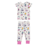 Angel Dear Short Sleeve Loungewear Set - Boots Pink - Let Them Be Little, A Baby & Children's Clothing Boutique