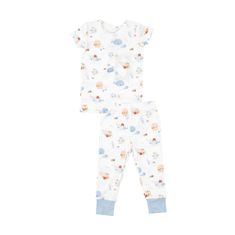 Angel Dear Short Sleeve Loungewear Set - Cute Ocean - Let Them Be Little, A Baby & Children's Clothing Boutique