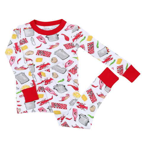 Magnolia Baby Long Sleeve Bamboo Blend PJ Set - Crawfish Boil - Let Them Be Little, A Baby & Children's Clothing Boutique
