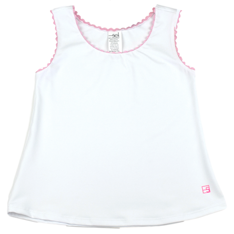Set Athleisure Riley Razor Tank - Pure Coconut / Cotton Candy Pink Ric Rac - Let Them Be Little, A Baby & Children's Clothing Boutique