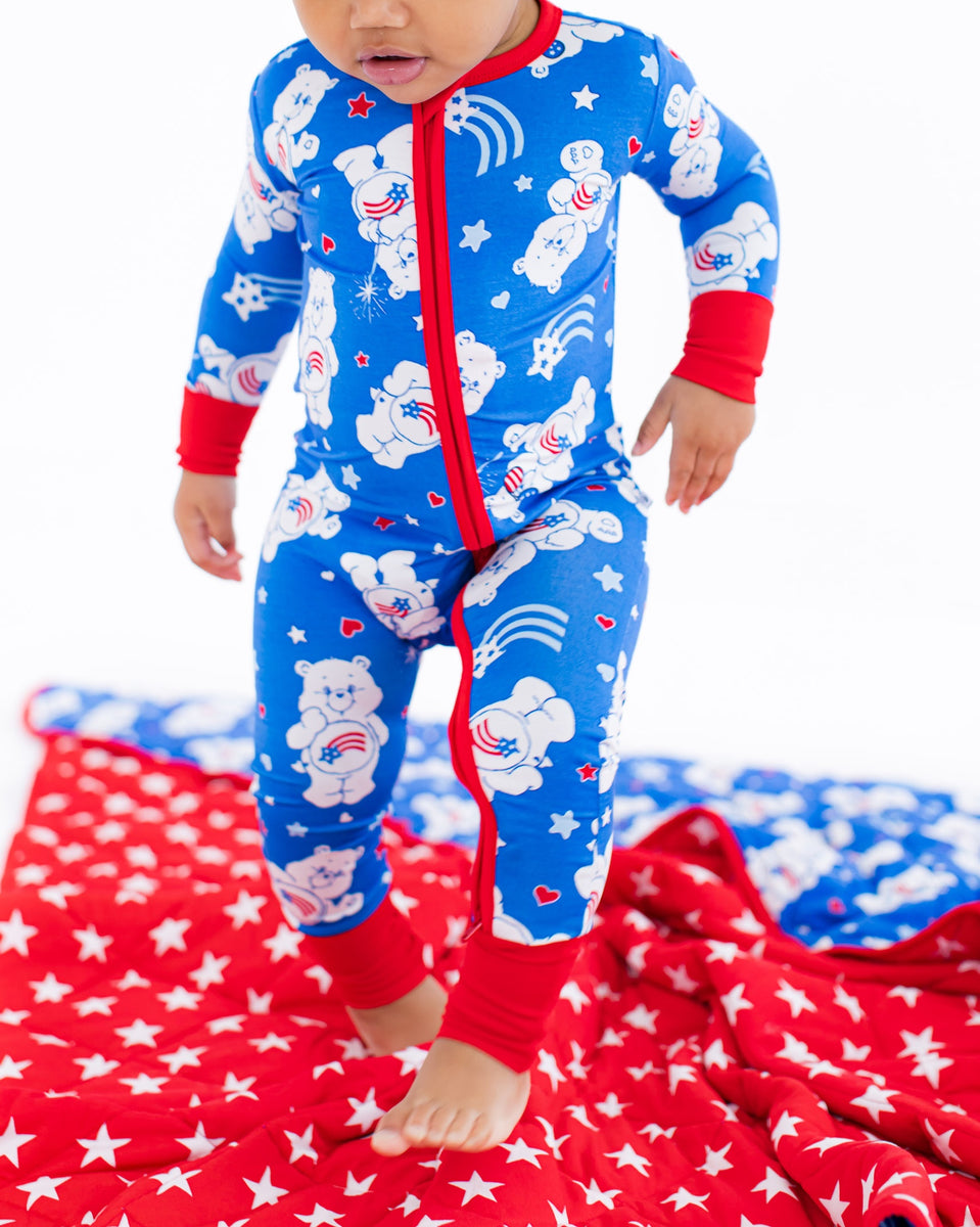 Birdie Bean Zip Romper w/ Convertible Foot Care Bears™ America Cares