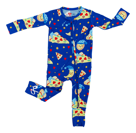 Birdie Bean Zip Romper w/ Convertible Foot - Care Bears™ Bedtime Pizza - Let Them Be Little, A Baby & Children's Clothing Boutique