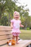Trotter Street Kids Short Sleeve Applique Ruffle Tee - Baseball - Let Them Be Little, A Baby & Children's Clothing Boutique