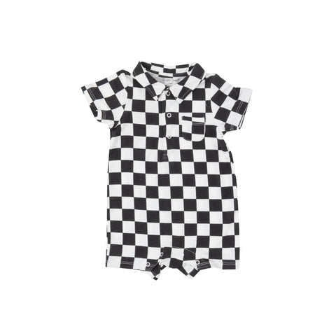Angel Dear Polo Shortie - Checkerboard - Let Them Be Little, A Baby & Children's Clothing Boutique