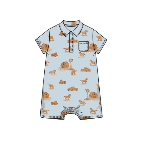 Angel Dear Polo Shortie - Cowboy Ranch - Let Them Be Little, A Baby & Children's Clothing Boutique