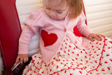 Pink Chicken Pocket Sweater - Red Hearts - Let Them Be Little, A Baby & Children's Clothing Boutique