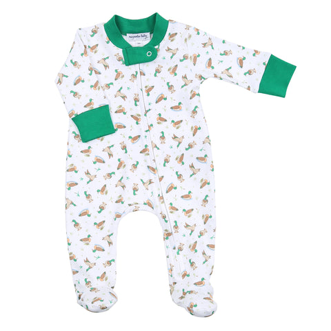 Magnolia Baby Printed Zipper Footie - Majestic Mallard - Let Them Be Little, A Baby & Children's Clothing Boutique