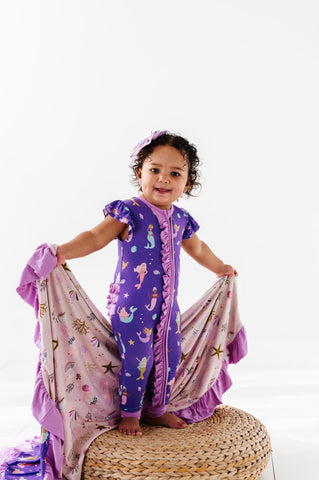 Kiki + Lulu Double Layered Ruffled Blanket - Mermaid in the USA - Let Them Be Little, A Baby & Children's Clothing Boutique