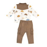 Angel Dear Long Sleeve Button Down and Pant Set - Cowboy Hats - Let Them Be Little, A Baby & Children's Clothing Boutique