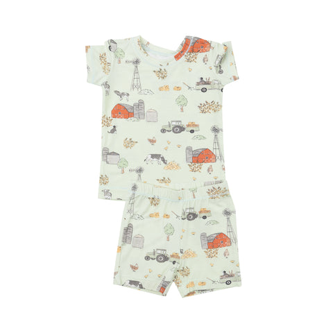 Angel Dear Short Sleeve Short Loungewear Set - Hay Farm - Let Them Be Little, A Baby & Children's Clothing Boutique
