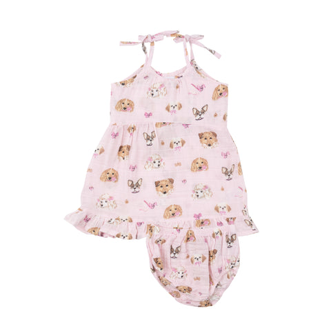 Angel Dear Muslin Twirly Tank Dress - Pretty Puppy Faces - Let Them Be Little, A Baby & Children's Clothing Boutique