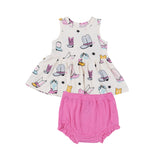 Angel Dear Peplum Tank Top & Bloomer Set - Boots Pink - Let Them Be Little, A Baby & Children's Clothing Boutique