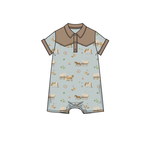 Angel Dear Cowboy Shortie - Covered Wagon - Let Them Be Little, A Baby & Children's Clothing Boutique