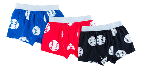 Birdie Bean Boys Boxer Brief Set - Baseball Blue / Red / Black - Let Them Be Little, A Baby & Children's Clothing Boutique