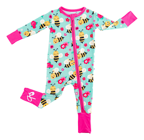 Birdie Bean Zip Romper w/ Convertible Foot - Maya - Let Them Be Little, A Baby & Children's Clothing Boutique