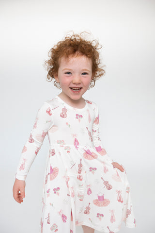 Angel Dear Twirly Long Sleeve Dress - Ballet - Let Them Be Little, A Baby & Children's Clothing Boutique