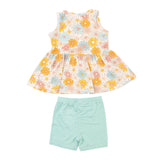 Angel Dear Peplum Tank Top & Biker Short Set - Good Vibes Daisy - Let Them Be Little, A Baby & Children's Clothing Boutique
