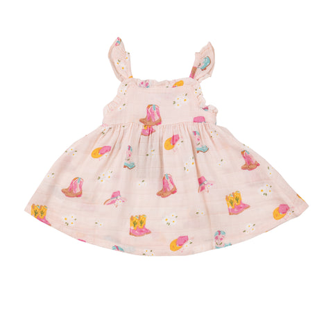Angel Dear Muslin Paperbag Ruffle Sundress - Daisy Boots - Let Them Be Little, A Baby & Children's Clothing Boutique