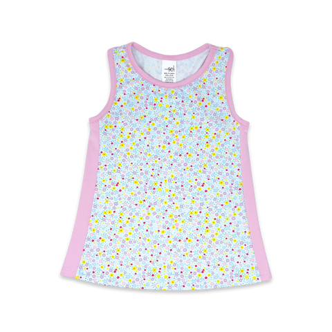Set Athleisure Riley Tank - Itsy Bitsy Floral / Cotton Candy Pink - Let Them Be Little, A Baby & Children's Clothing Boutique