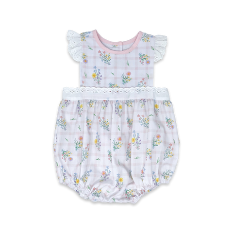 Lullaby Set Pinafore Bubble - Wilmington Wildflower Windowpane PRESALE - Let Them Be Little, A Baby & Children's Clothing Boutique