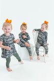 Ollee and Belle Short Sleeve Peplum w/ Legging Set - Hunter - Let Them Be Little, A Baby & Children's Clothing Boutique