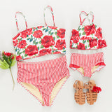 Pink Chicken Joy Tankini - Red Peonies - Let Them Be Little, A Baby & Children's Clothing Boutique