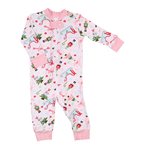 Magnolia Baby Zipped PJ Romper - Nutcracker Joy - Let Them Be Little, A Baby & Children's Clothing Boutique