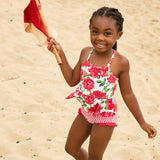 Pink Chicken Joy Tankini - Red Peonies - Let Them Be Little, A Baby & Children's Clothing Boutique