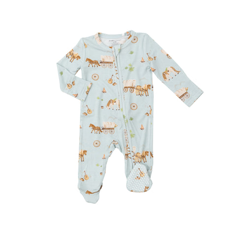 Angel Dear 2 Way Zipper Footie - Covered Wagon - Let Them Be Little, A Baby & Children's Clothing Boutique